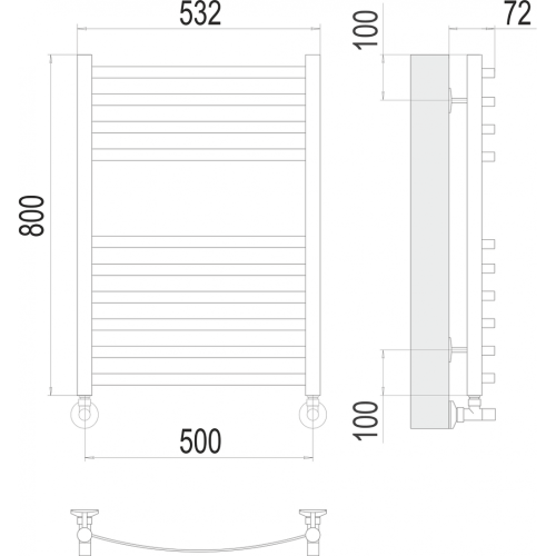 Авиэль П10 500х800 Полотенцесушитель TERMINUS
