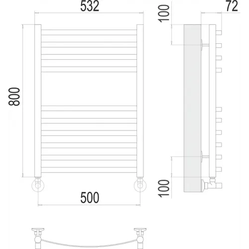 Авиэль П10 500х800 Полотенцесушитель TERMINUS