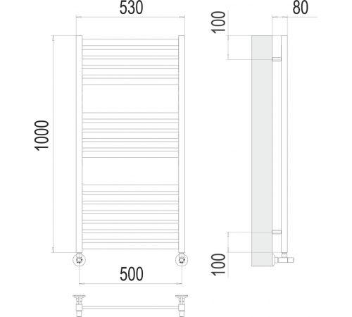 Тоскана П17 500х1000 Полотенцесушитель TERMINUS