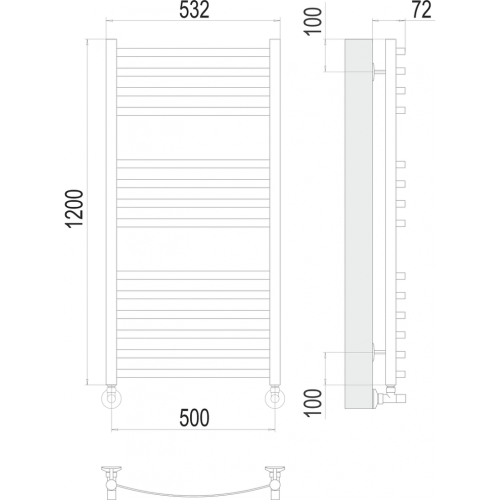 Авиэль П14 500х1200 Полотенцесушитель TERMINUS
