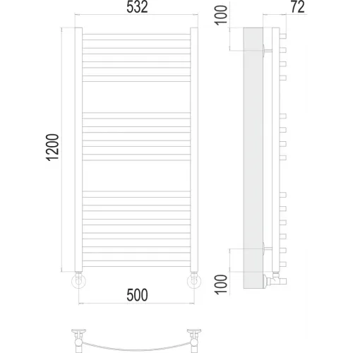 Авиэль П14 500х1200 Полотенцесушитель TERMINUS