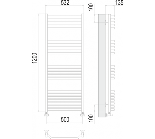 Виктория П22 500х1200 Полотенцесушитель TERMINUS