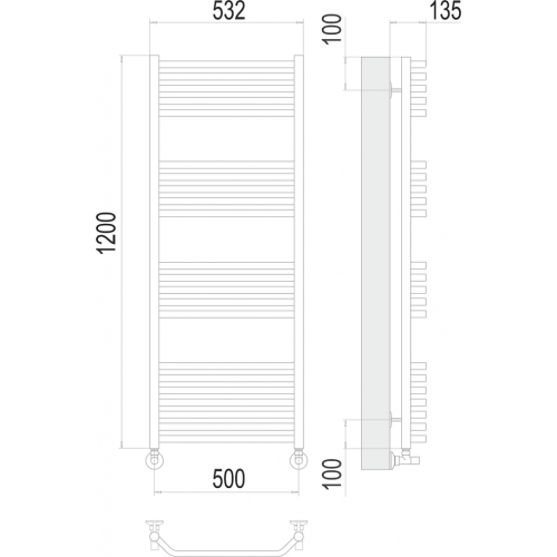 Виктория П22 500х1200 Полотенцесушитель TERMINUS
