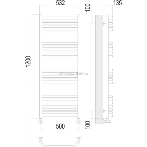 Виктория П22 500х1200 Полотенцесушитель TERMINUS