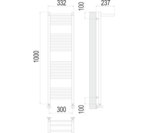 Аврора с/п П20 300х1000 Полотенцесушитель TERMINUS