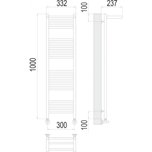 Аврора с/п П20 300х1000 Полотенцесушитель TERMINUS