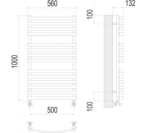 Капри П14 500х1000 Полотенцесушитель TERMINUS