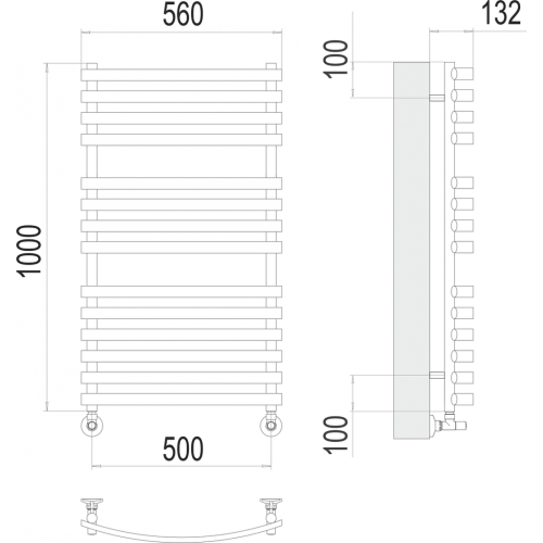 Капри П14 500х1000 Полотенцесушитель TERMINUS