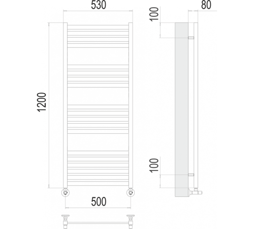 Тоскана П19 500х1200 Полотенцесушитель TERMINUS