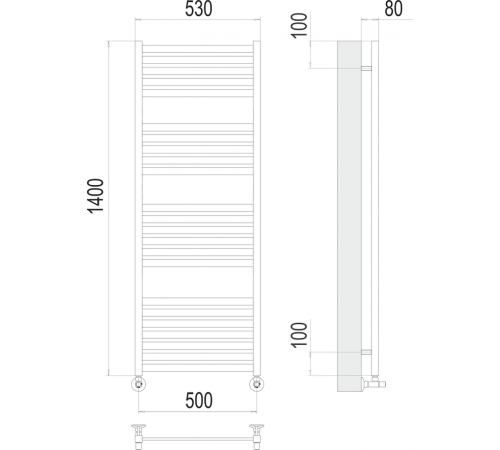 Тоскана П23 500х1400 Полотенцесушитель TERMINUS