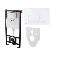 Комплект инсталяция + кнопка белая 4v1 Alcaplast AM101 (Алкапласт)