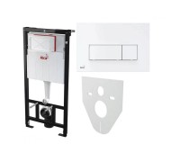 Комплект инсталяция + кнопка белая 4v1 Alcaplast AM101 (Алкапласт)