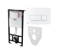 Комплект инсталяция + кнопка белая 4v1 Alcaplast AM101 (Алкапласт)