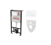 Комплект инсталяция + кнопка белая 4v1 Alcaplast AM101/1120-4:1 RU M670-0001 (Алкапласт)