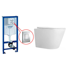 Комплект Инсталляция GROHE Rapid SL+Унитаз подвесной CERONDA CR002