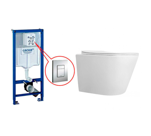 Комплект Инсталляция GROHE Rapid SL+Унитаз подвесной CERONDA CR002 Комплект Инсталляция GROHE Rapid SL+Унитаз подвесной CERONDA CR002