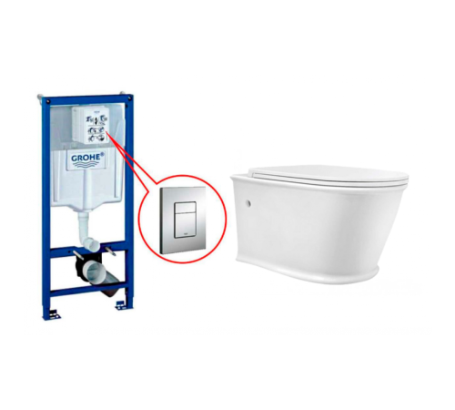 Комплект Инсталляция GROHE Rapid SL+ Унитаз подвесной CERONDA CR003 Комплект Инсталляция GROHE Rapid SL+ Унитаз подвесной CERONDA CR003