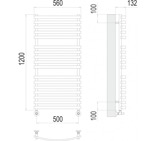 Капри П17 500х1200 Полотенцесушитель TERMINUS Капри П17 500х1200 Полотенцесушитель TERMINUS