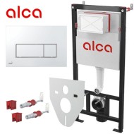 Комплект инсталяция + кнопка хром 4v1 Alcaplast AM101/1120-4:1RUM571-0001 (Алкапласт)