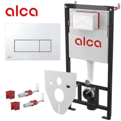 Комплект инсталяция + кнопка хром 4v1 Alcaplast AM101/1120-4:1RUM571-0001 (Алкапласт)
