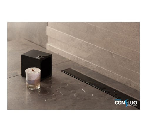 Душевой лоток Confluo Frameless Line 650 Black Glass-артикул-13701204