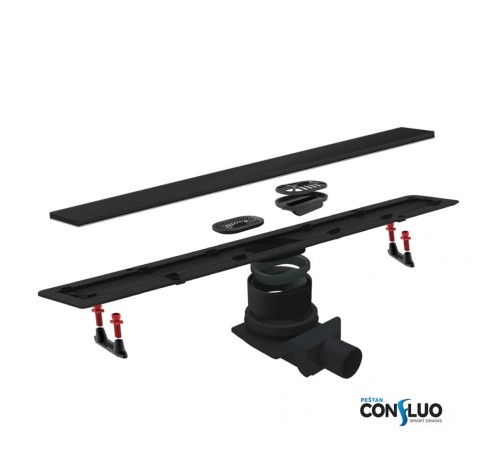 Душевой лоток Confluo Frameless Line 650 Black Glass-артикул-13701204