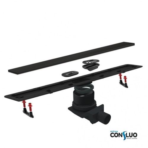 Душевой лоток Confluo Frameless Line 650 Black Glass-артикул-13701204
