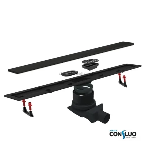Душевой лоток Confluo Frameless Line 650 Black Glass-артикул-13701204
