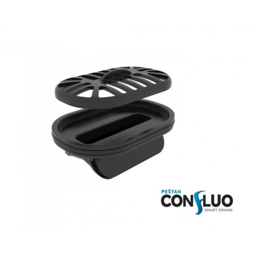 Душевой лоток Confluo Frameless Line 650 Black Glass-артикул-13701204