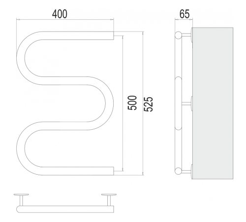 Электро 25 М-обр 400х500 Полотенцесушитель TERMINUS