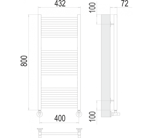 Аврора П16 400х800 Полотенцесушитель TERMINUS