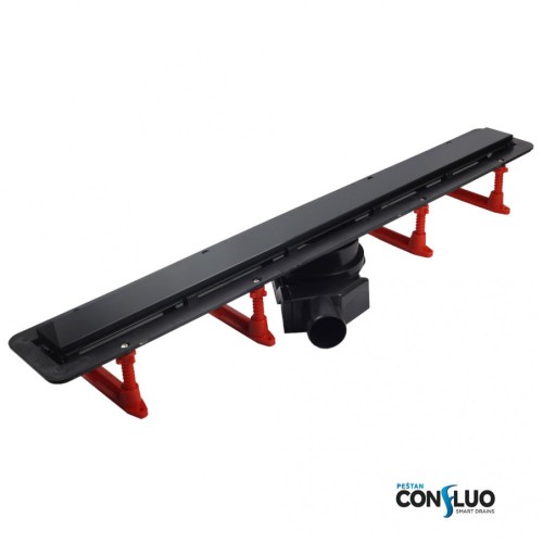 Душевой лоток Confluo Frameless Line 750 Black Glass-артикул-13701205