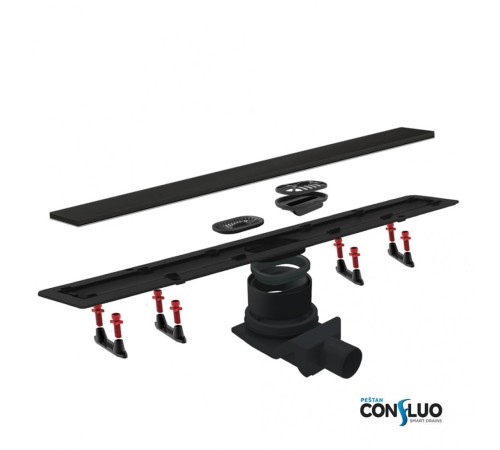 Душевой лоток Confluo Frameless Line 750 Black Glass-артикул-13701205