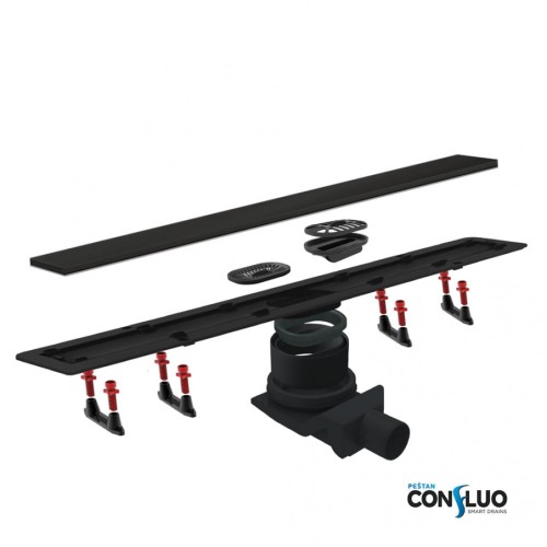 Душевой лоток Confluo Frameless Line 750 Black Glass-артикул-13701205