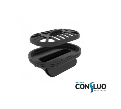 Душевой лоток Confluo Frameless Line 750 Black Glass-артикул-13701205