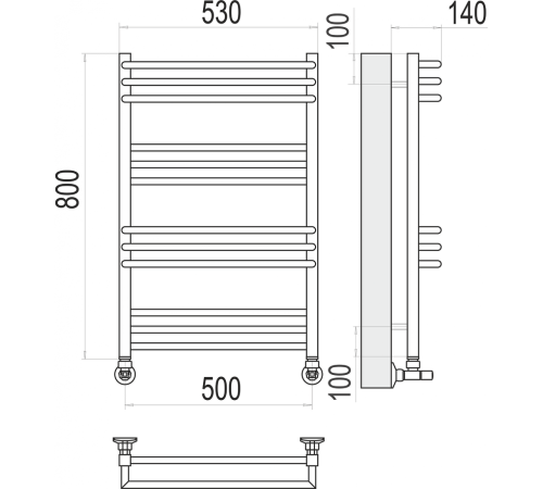 Кельн П12 500х800 Полотенцесушитель TERMINUS