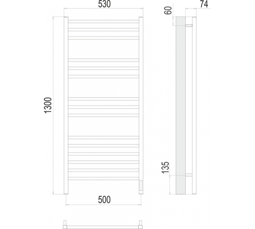 Ватикан П15 500х1300 электро (sensor quick touch) Полотенцесушитель TERMINUS Ватикан П15 500х1300 электро (sensor quick touch) Полотенцесушитель TERMINUS