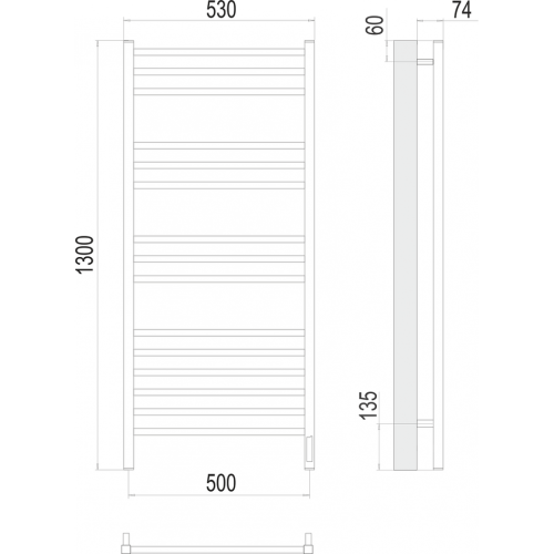 Ватикан П15 500х1300 электро (sensor quick touch) Полотенцесушитель TERMINUS