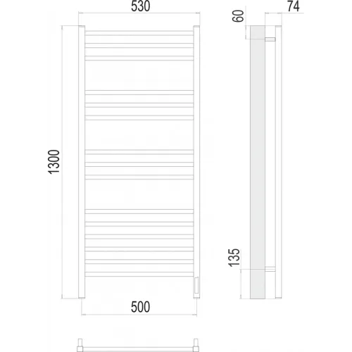Ватикан П15 500х1300 электро (sensor quick touch) Полотенцесушитель TERMINUS