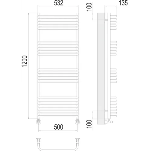 Стандарт П22 500х1200 Полотенцесушитель TERMINUS