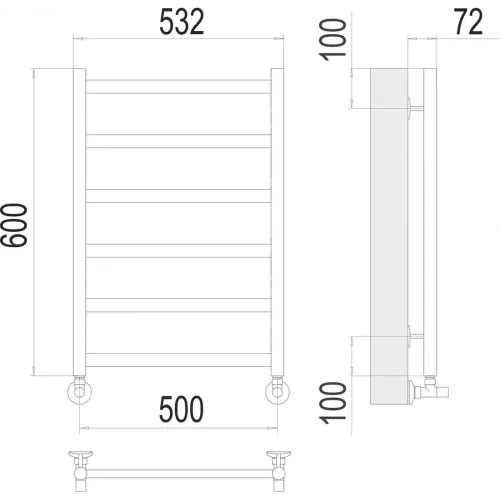 Аврора П6 500х600 Полотенцесушитель TERMINUS