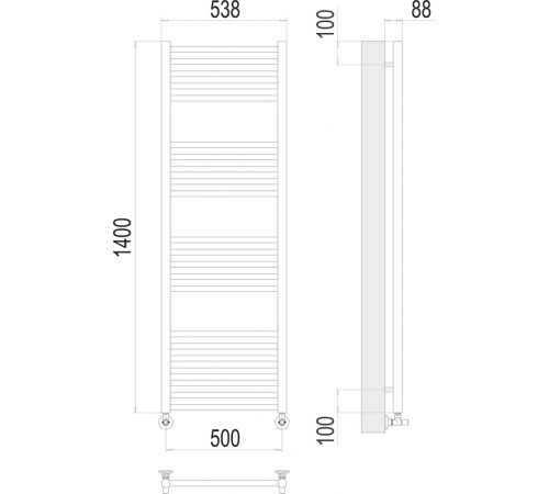 Альба П22 500х1400 Полотенцесушитель TERMINUS