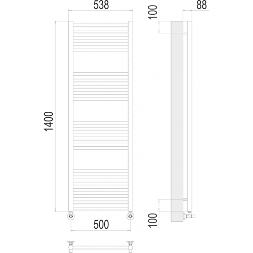 Альба П22 500х1400 Полотенцесушитель TERMINUS