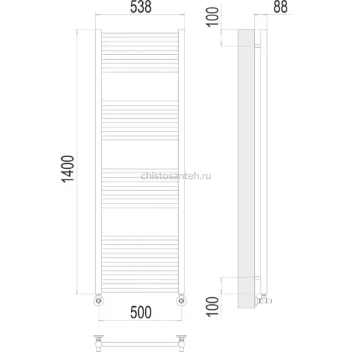 Альба П22 500х1400 Полотенцесушитель TERMINUS