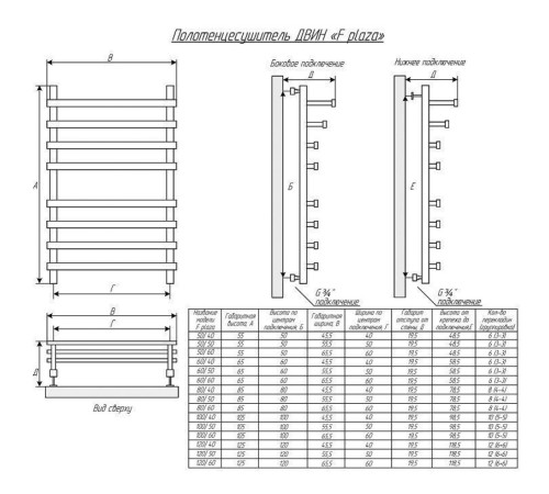 Водяной полотенцесушитель F plaza 80/50 Полированный (Dvin)