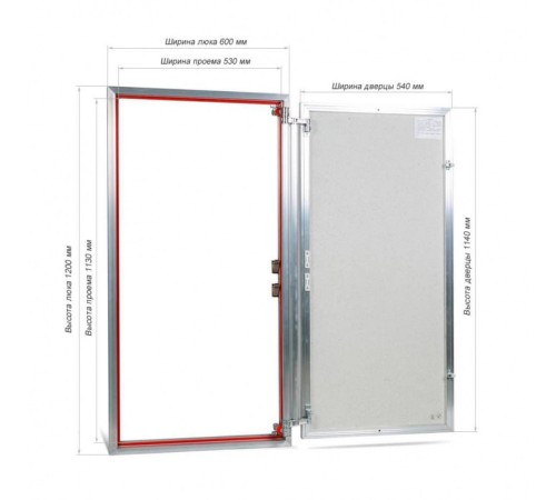 Люк ревизионный под плитку Практика EuroFormat-R алюминиевый 600x1200 мм скрытый нажимной