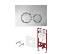 Инсталляция для унитазов TECE TECEspring (S401101) 4 в 1 со смывным бачком и с круглой кнопкой смыва хром глянцевая (ТЕЦЕ)