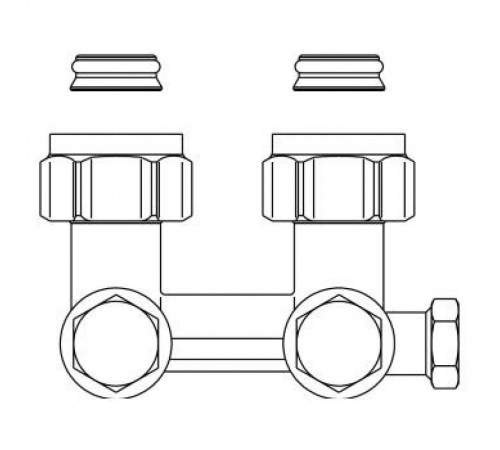 Узел нижнего подключения радиатора 3/4" НГ x 3/4" НР, угловой Multiflex F ZBU Oventrop Узел нижнего подключения радиатора 3/4" НГ x 3/4" НР, угловой Multiflex F ZBU Oventrop