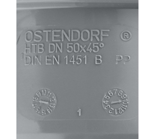 Отвод канализационный HTB 50 45° Ostendorf Отвод канализационный HTB 50 45° Ostendorf