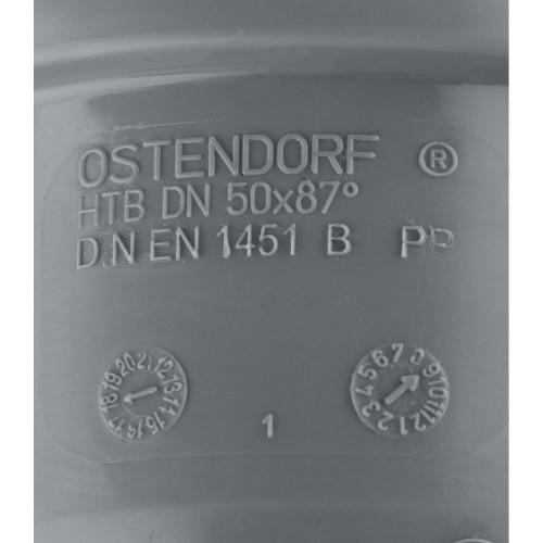 Отвод канализационный HTB 50 90° Ostendorf